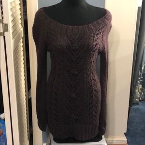 H&M plum mohair blend small fuzzy sweater